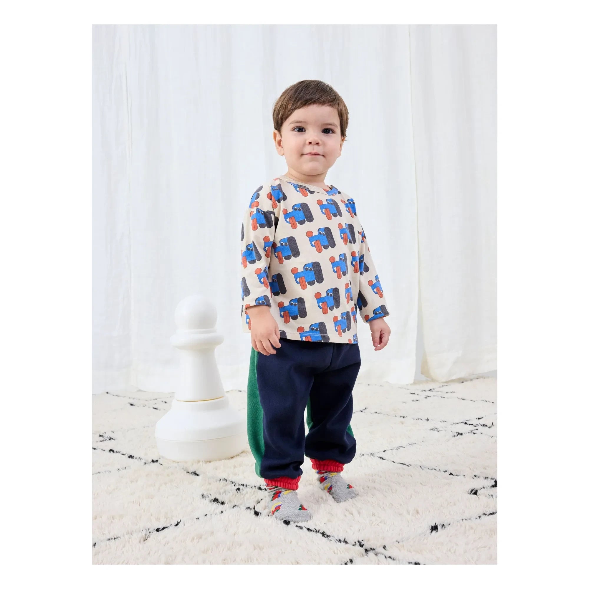 Bobo Choses - Renk bloklu organik pamuklu jogger | Lacivert