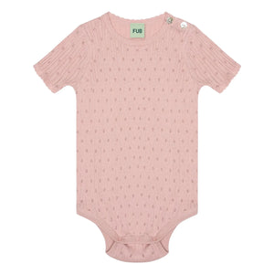 FUB - Pointelle İnce Örgü Organik Pamuk Body | Açık Pembe