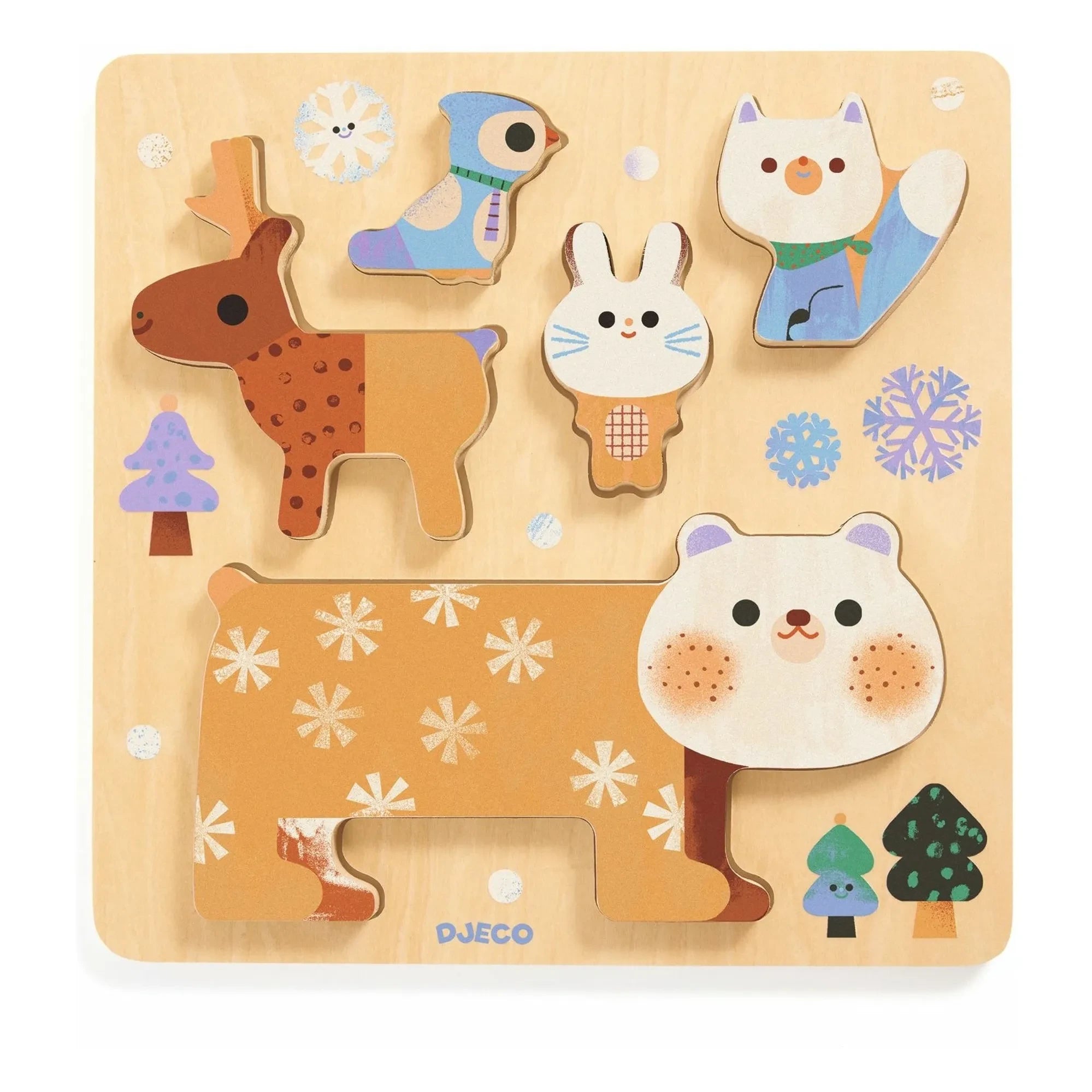 Djeco - WoodyStack ahşap puzzle - 5 parça