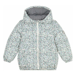 Petit Bateau - Çiçek Desenli Şişme Mont | Ekru