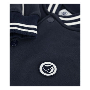 Petit Bateau - Düz Organik Pamuklu Teddy Ceket | Lacivert