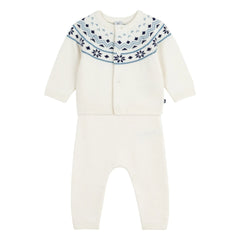 Petit Bateau - Yün Hırka ve Pantolon Takımı | Ekru