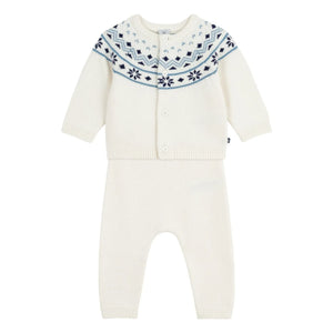 Petit Bateau - Yün Hırka ve Pantolon Takımı | Ekru