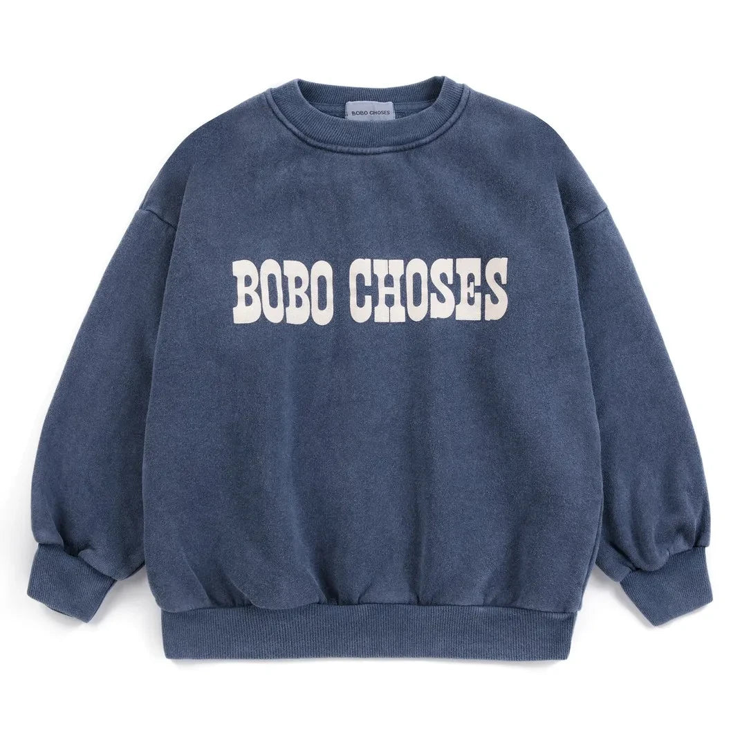 Bobo Choses - Bobo Choses Organik Pamuklu Sweatshirt | Koyu Mavi