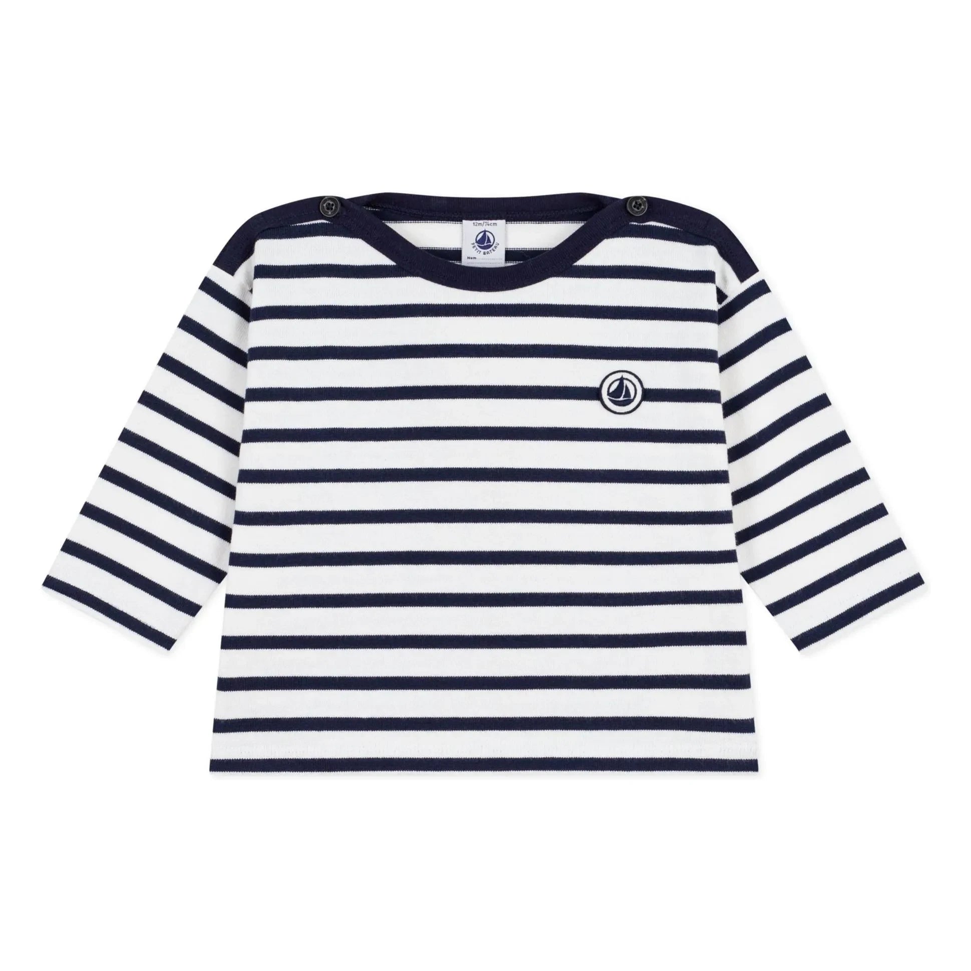 Petit Bateau - Marinière Bebek Tişört | Beyaz