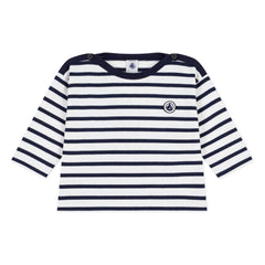 Petit Bateau - Marinière Bebek Tişört | Beyaz