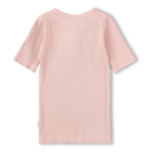 Molo - Rosey nervürlü düğmeli tişört | Açık Pembe