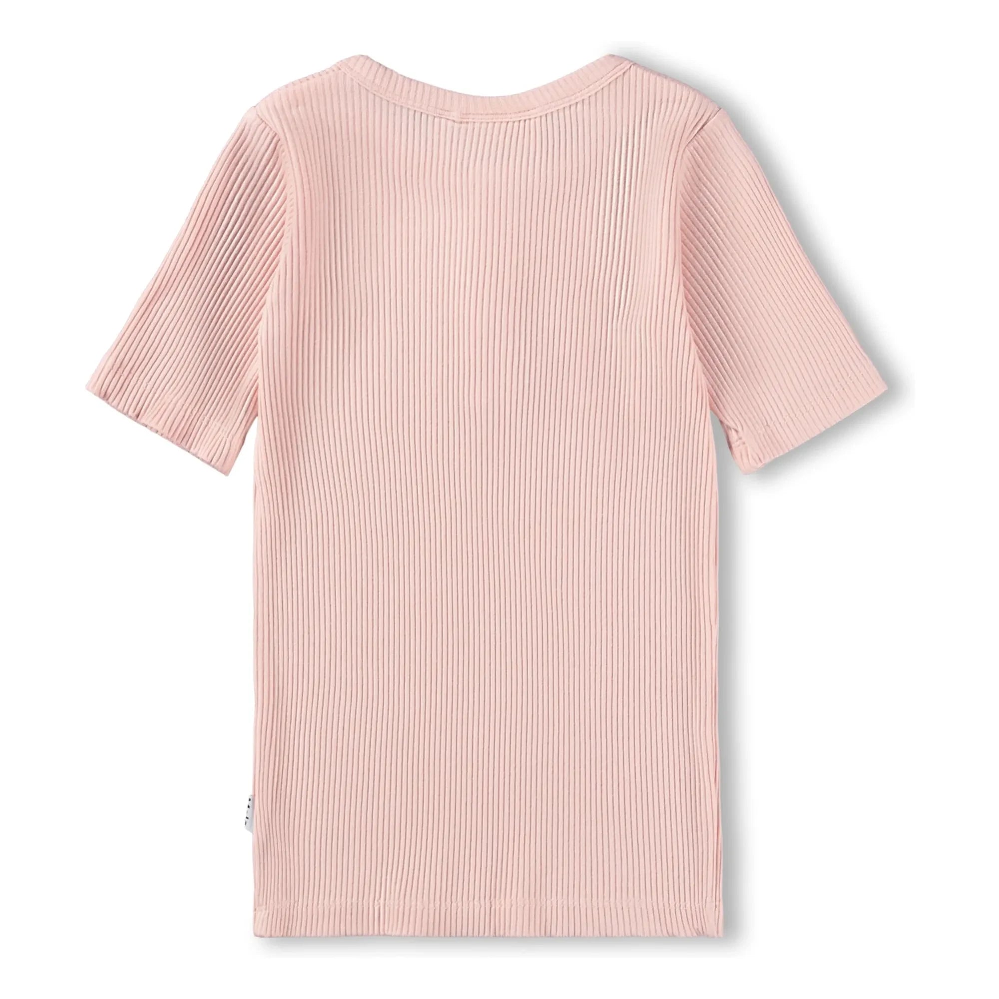 Molo - Rosey nervürlü düğmeli tişört | Açık Pembe