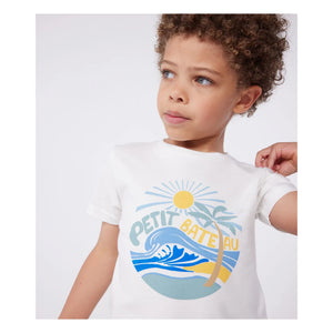 Petit Bateau - Boussole Organik Pamuk Tişört | Beyaz