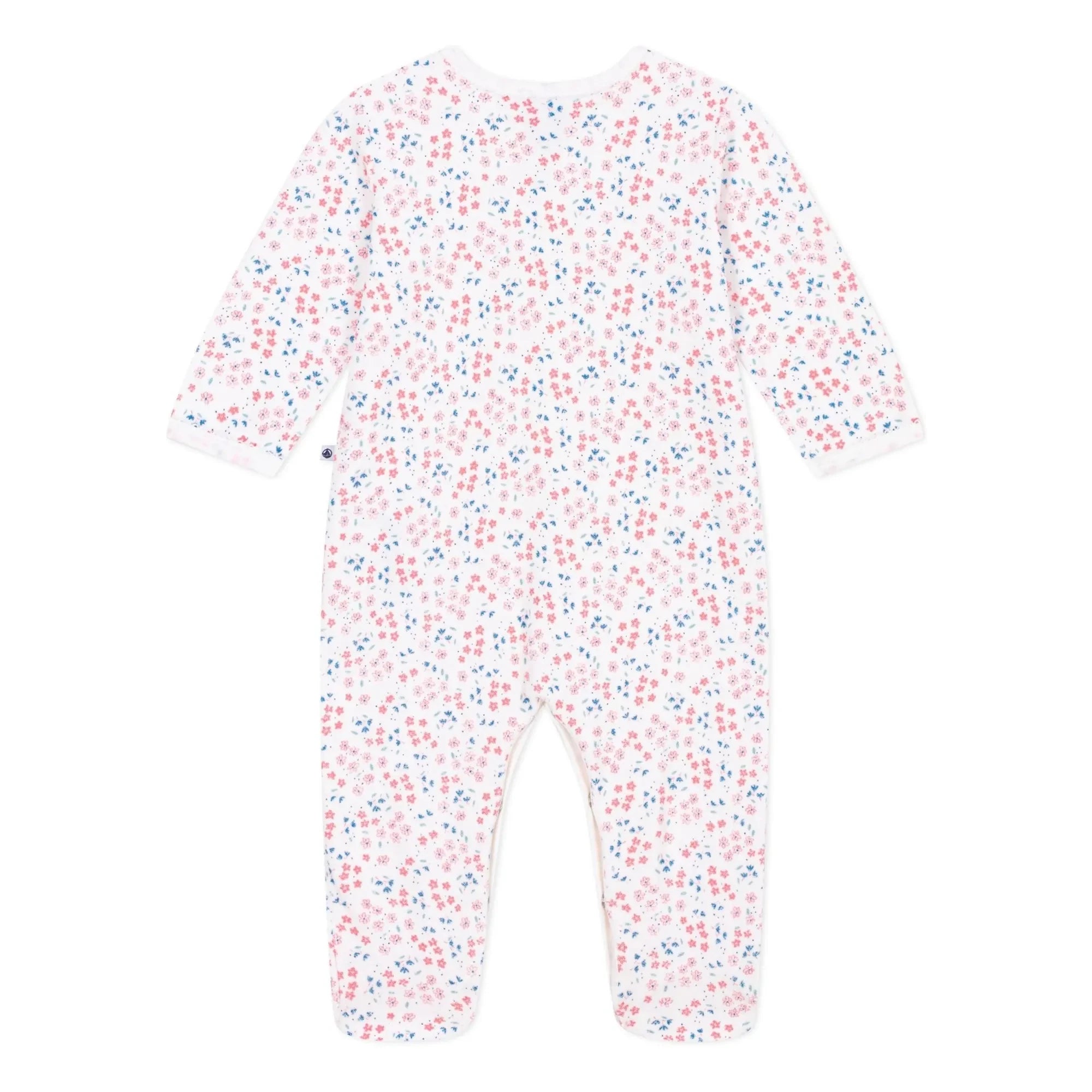 Petit Bateau - Dors Bien Fleuri Kadife Pijama | Beyaz