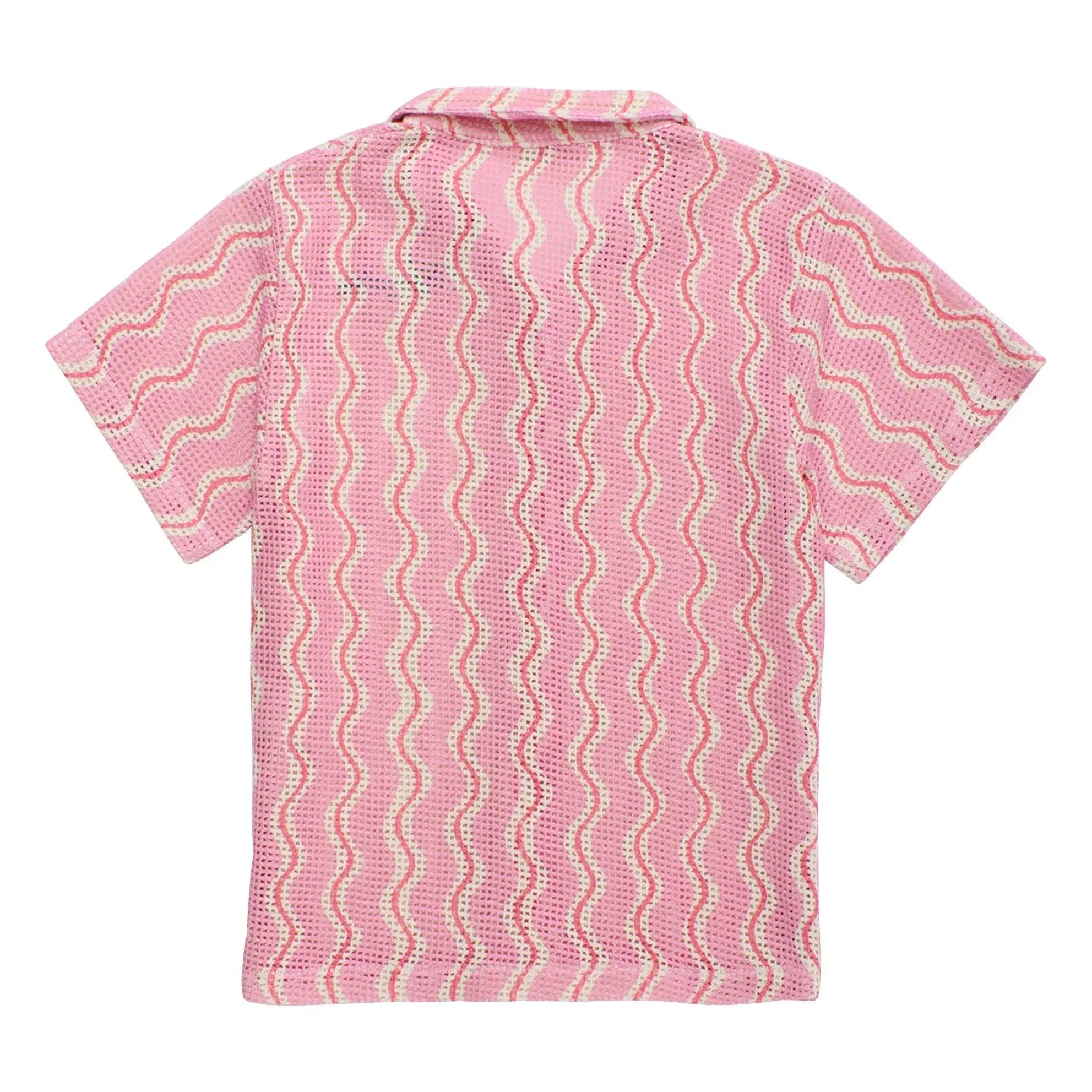 Maison Mangostan - Dalgalı Örgü Gömlek | Pembe
