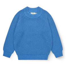 Copenhagen Colors - Kaburgalı Organik Pamuklu Kazak | Azure blue