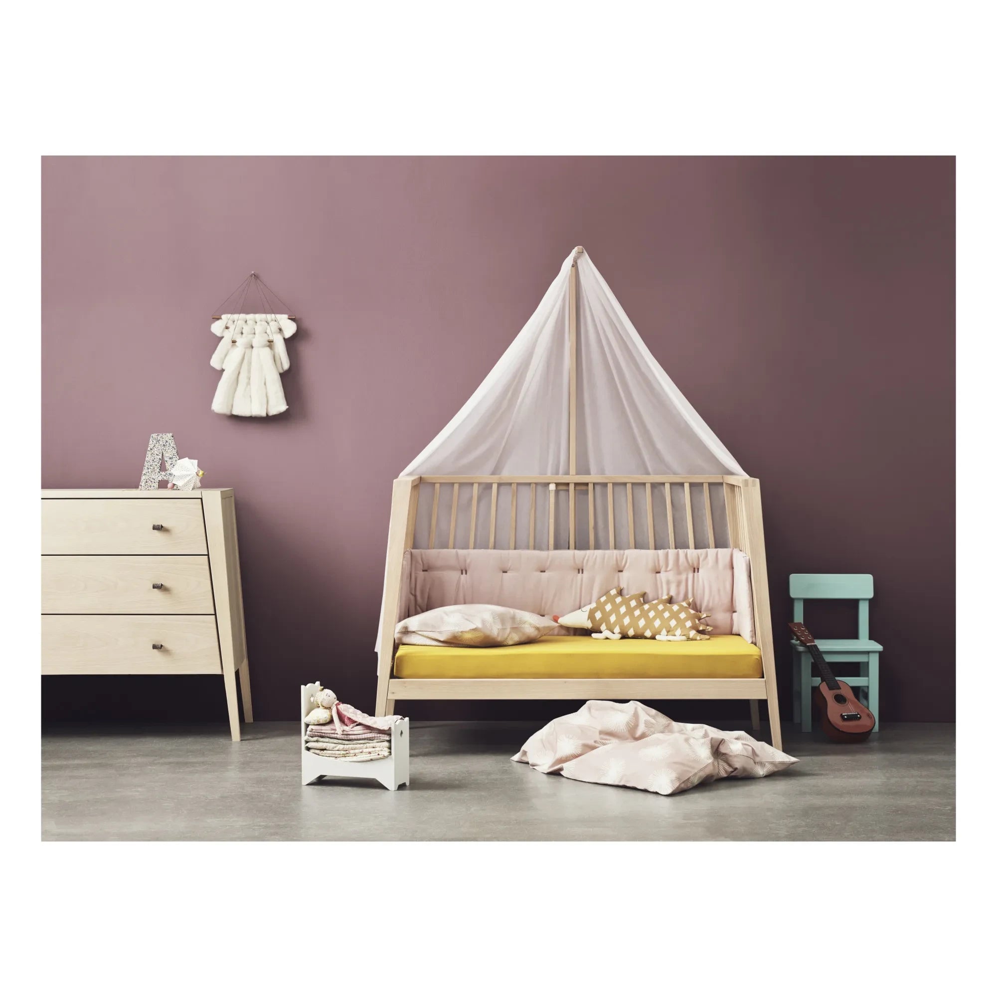 Leander - Linea ve Luna Organik Pamuklu Yatak Kenarı Koruyucu | Açık Pembe