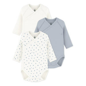 Petit Bateau - 3'lü Organik Pamuk Kalpli Çapraz Bedenler | Beyaz