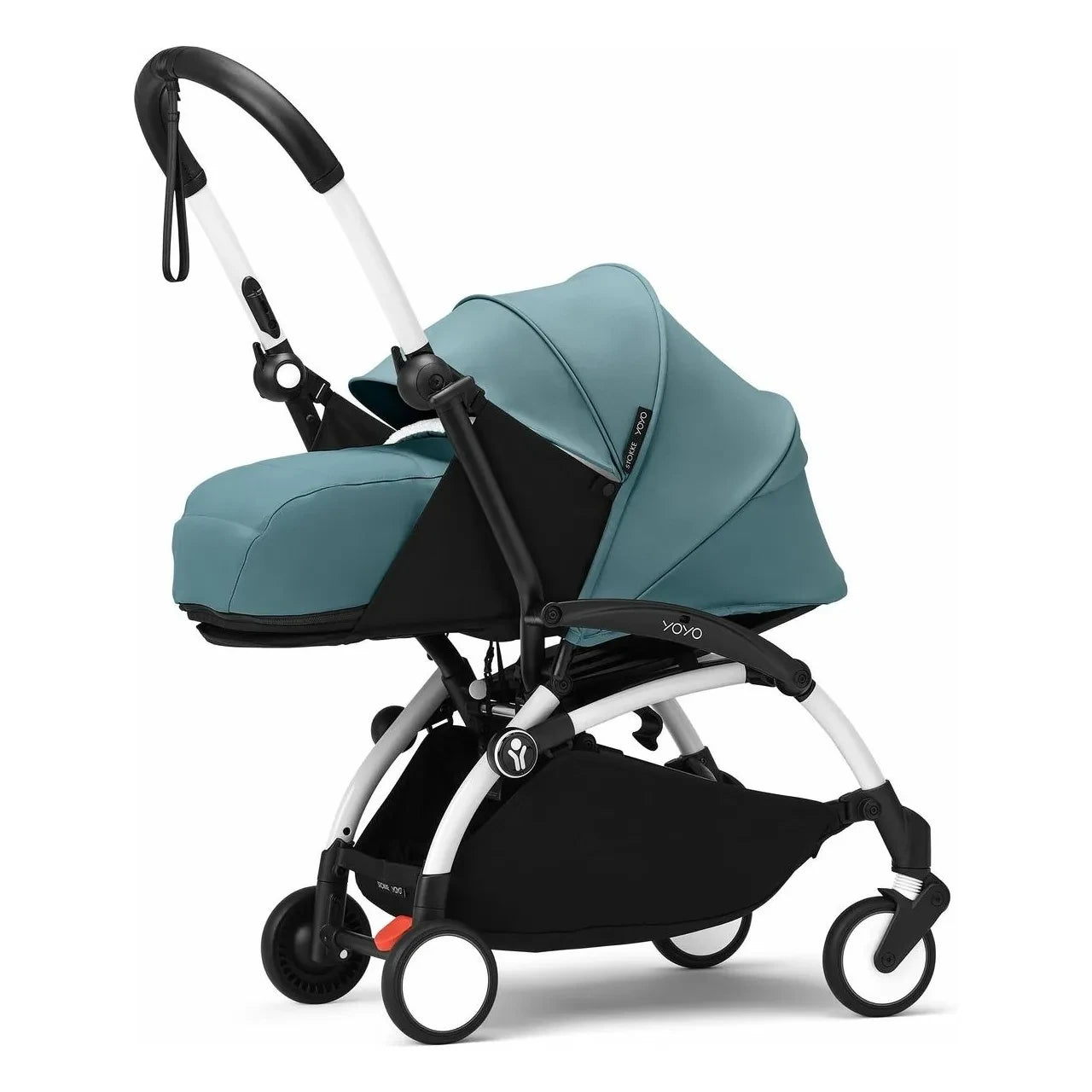 Stokke® - YOYO³ tam bebek arabası 0+ ve 6+ Beyaz çerçeve | Aqua