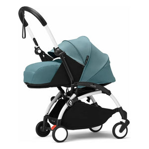 Stokke® - YOYO³ tam bebek arabası 0+ ve 6+ Beyaz çerçeve | Aqua