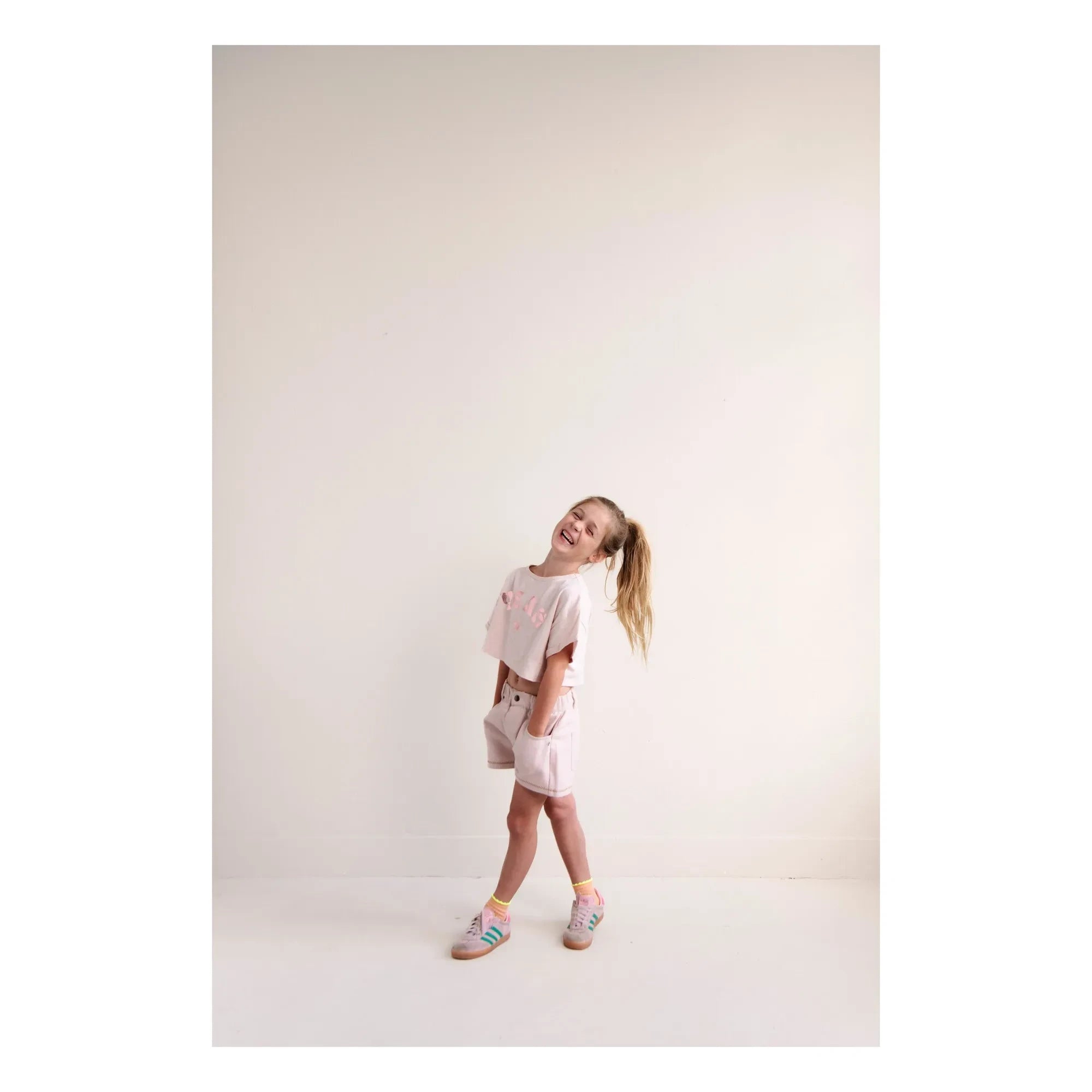 Jenest - Lizzy Yeah Crop Tişört Organik pamuk | Soluk Pembe