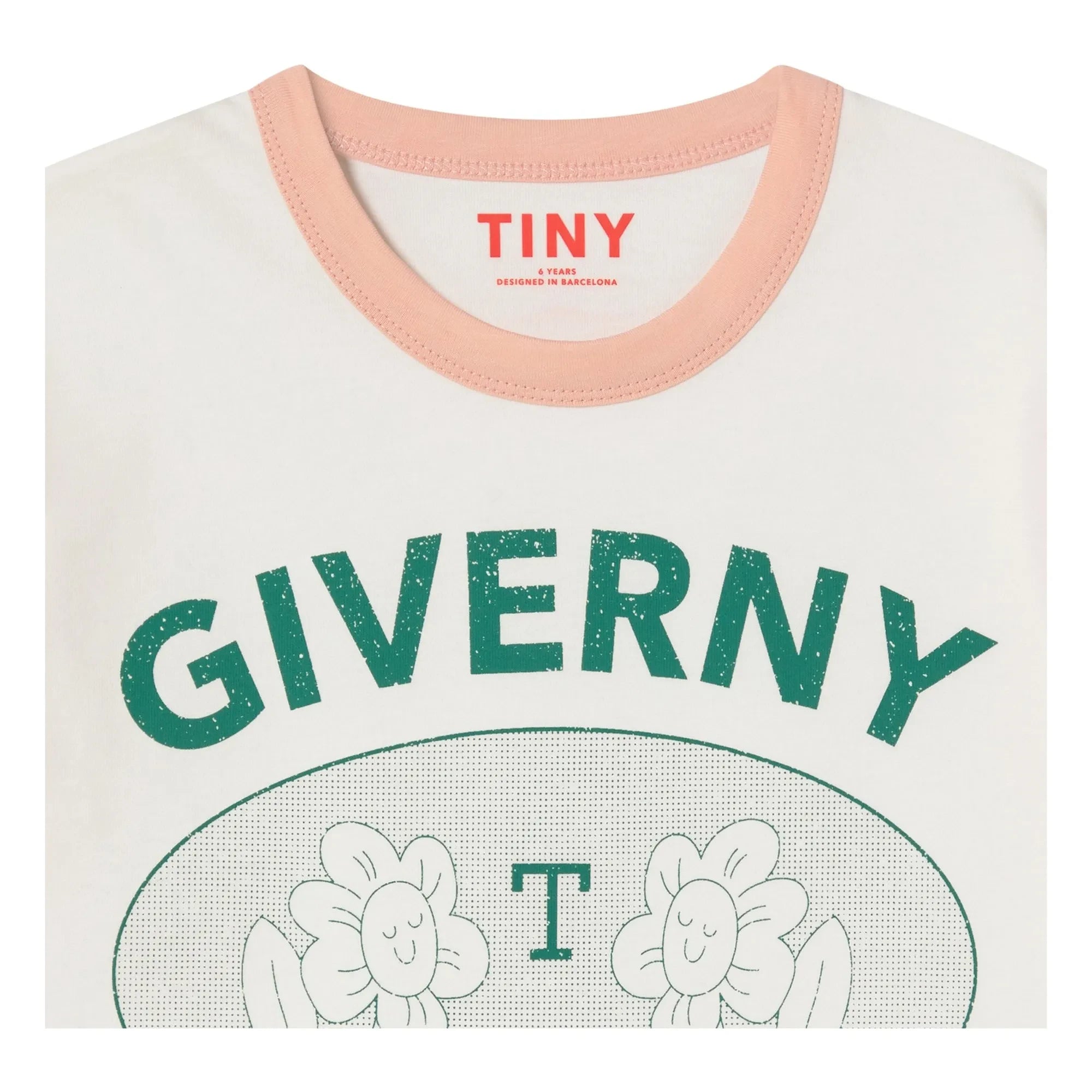 Tinycottons - Giverny Renk Bloklu Organik Pamuklu Tişört | Pudra Pembe
