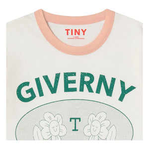 Tinycottons - Giverny Renk Bloklu Organik Pamuklu Tişört | Pudra Pembe
