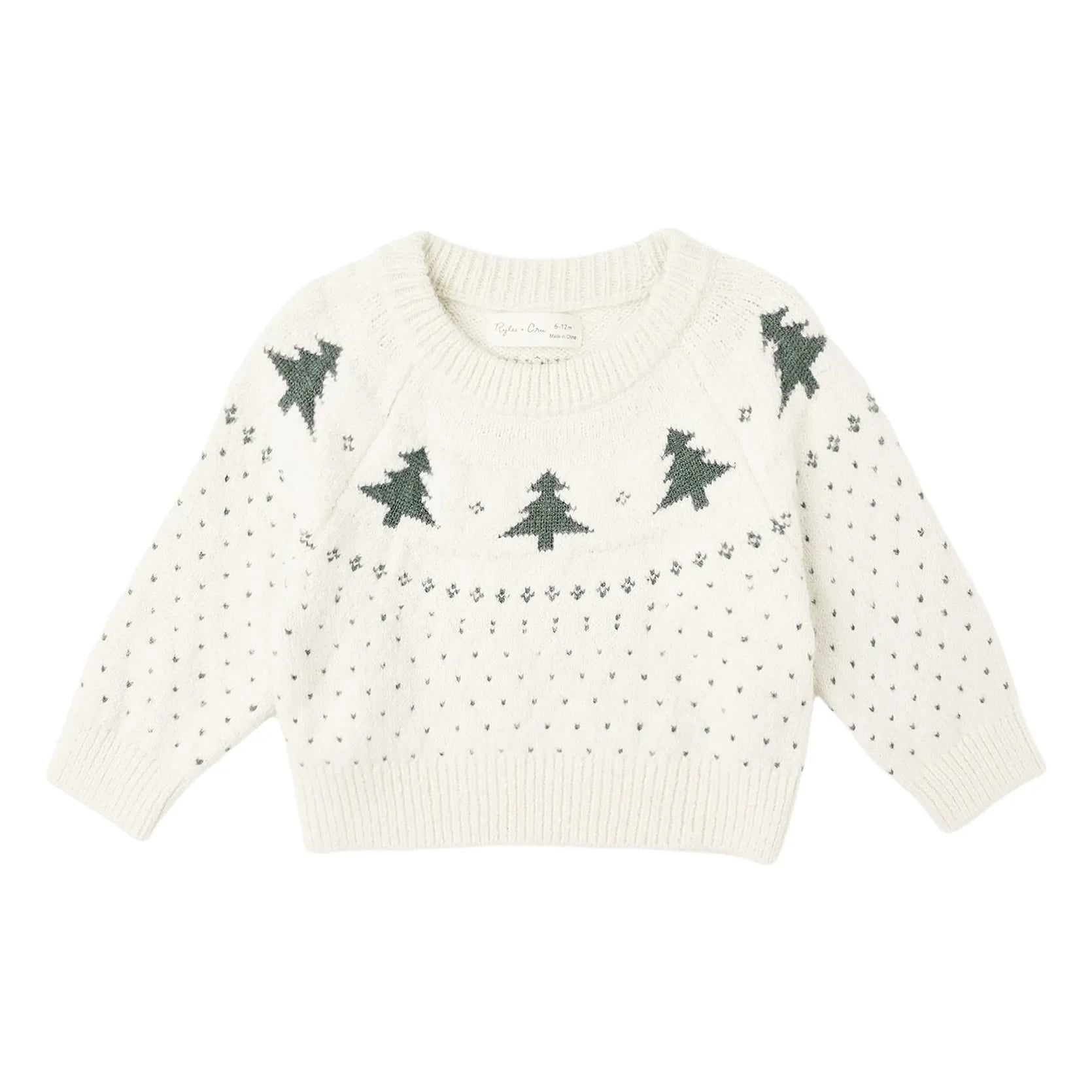 Rylee + Cru - Fair Isle Ağaçlı Kazak | Ekru