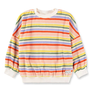 Molo - Marika çizgili organik pamuklu sweatshirt | Turuncu