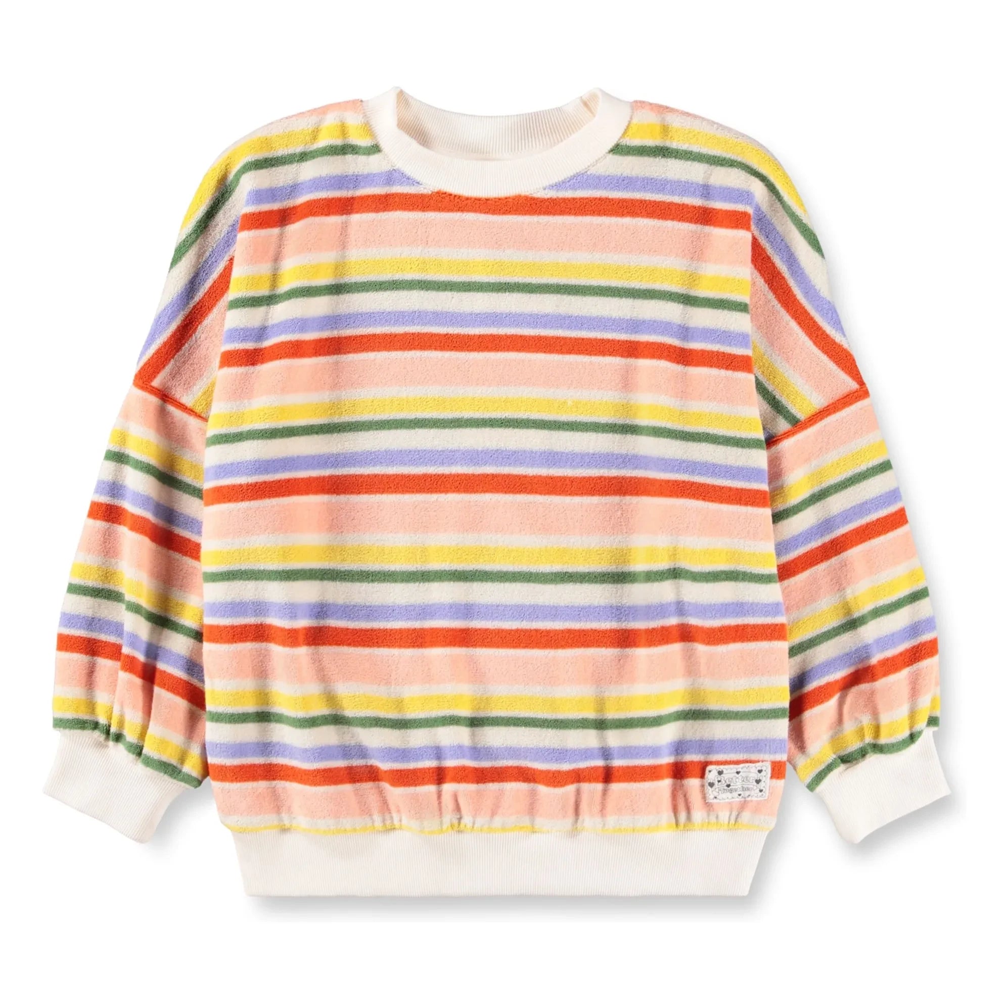 Molo - Marika çizgili organik pamuklu sweatshirt | Turuncu