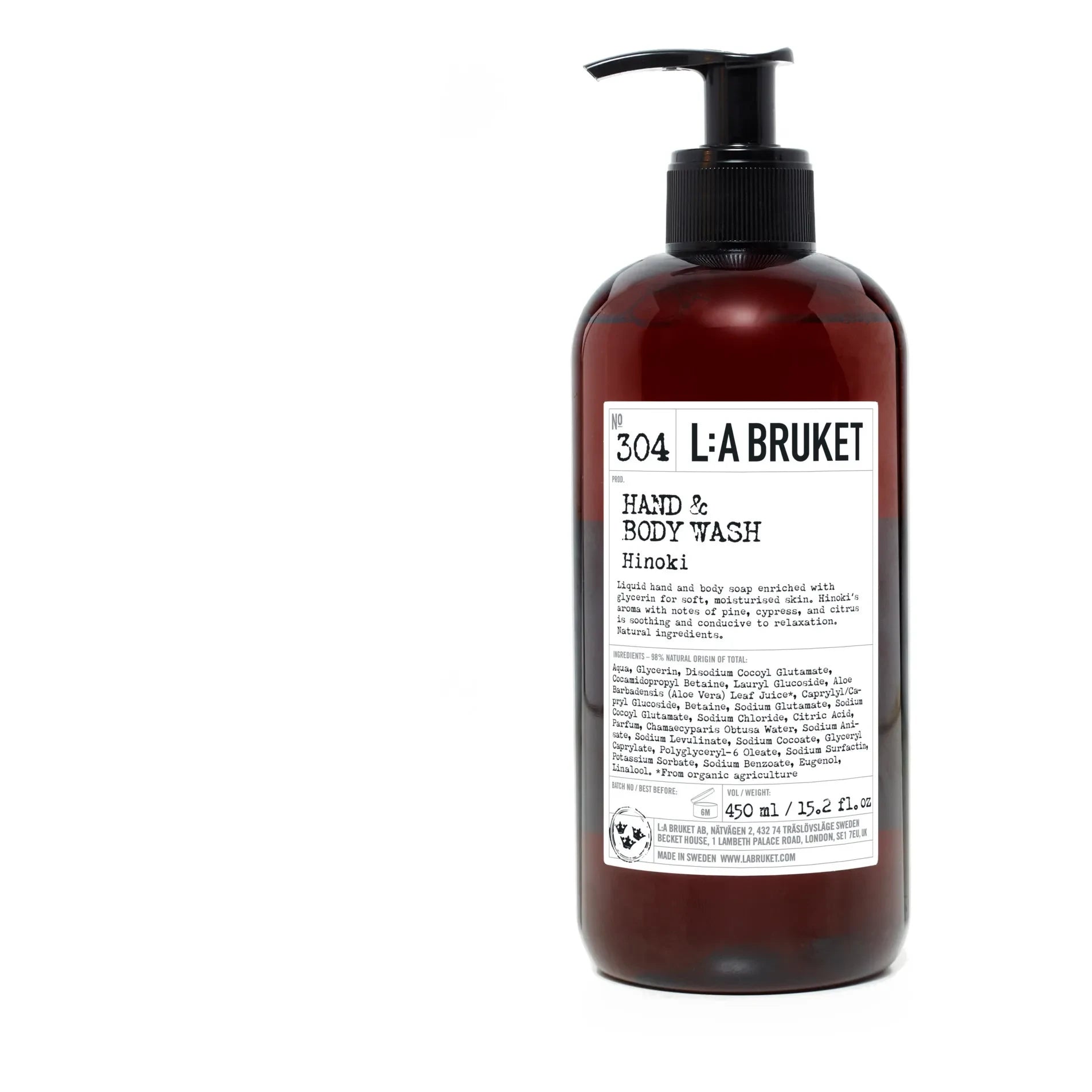 L:A BRUKET - Hinoki 304 El ve Vücut Temizleyici - 450 ml