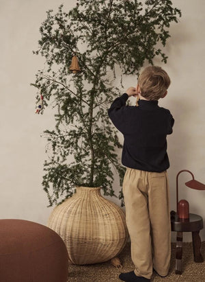 Ferm Living - زينة كريسماس من الروطان المجدول على شكل أجراس - طقم من 3 قطع