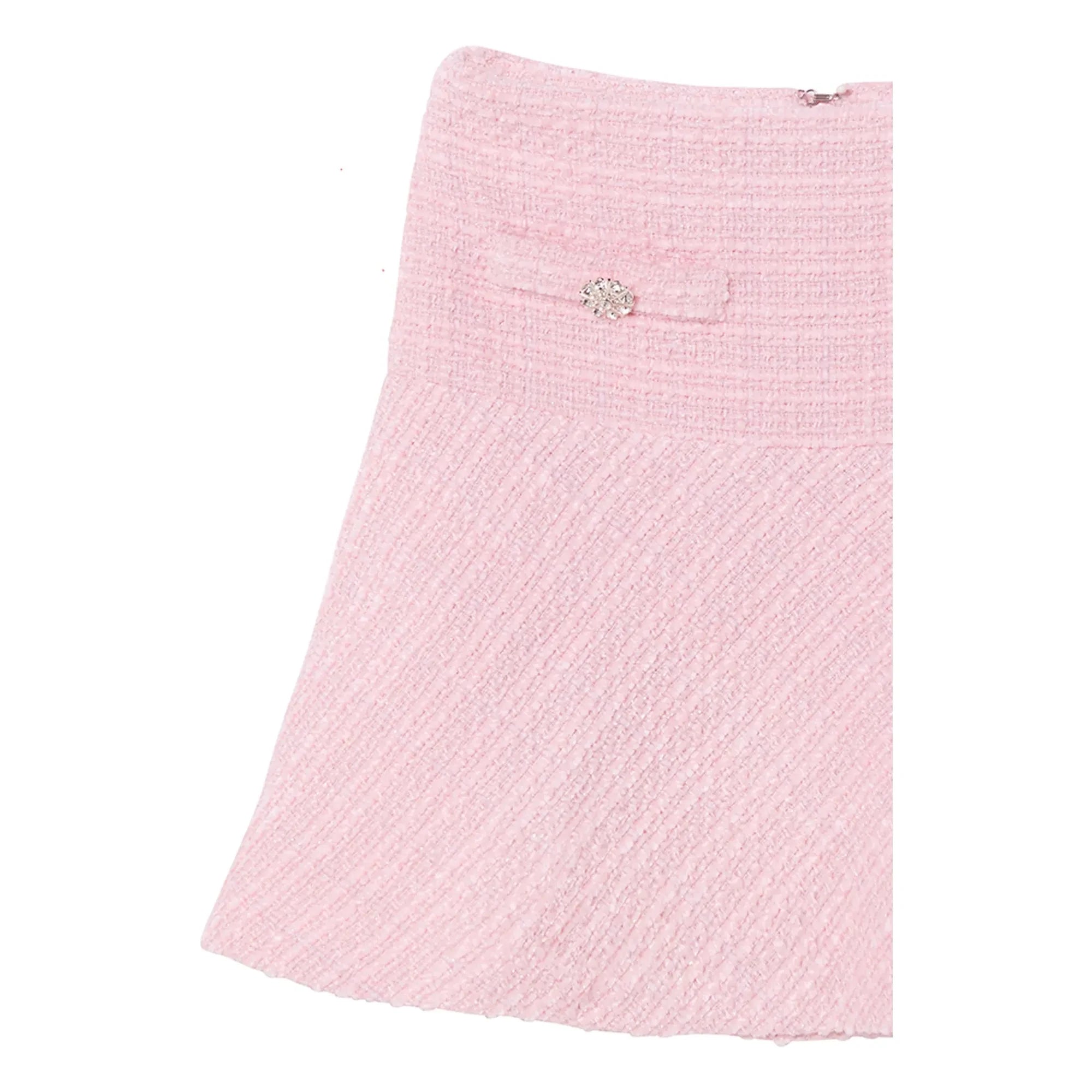 Tutu du Monde - Tozlu Petal Tweed etek | Pudra pembesi