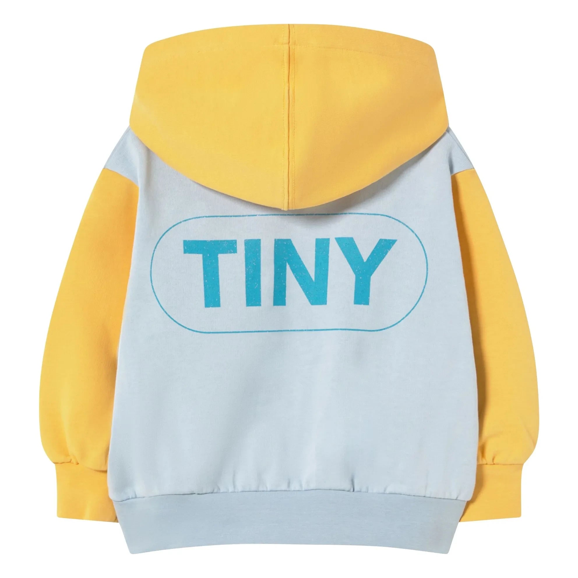 Tinycottons - Renk Bloklu Organik Pamuklu Kapüşonlu Sweatshirt | Yeşil