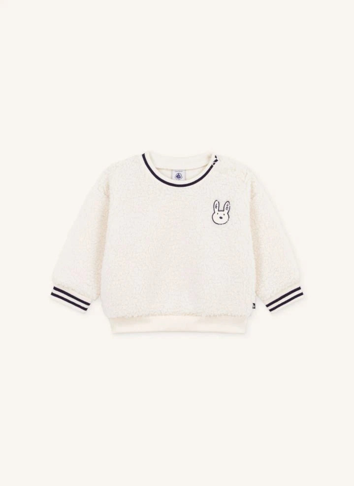 Petit Bateau - Tavşan Sherpa Kazak | Ecru