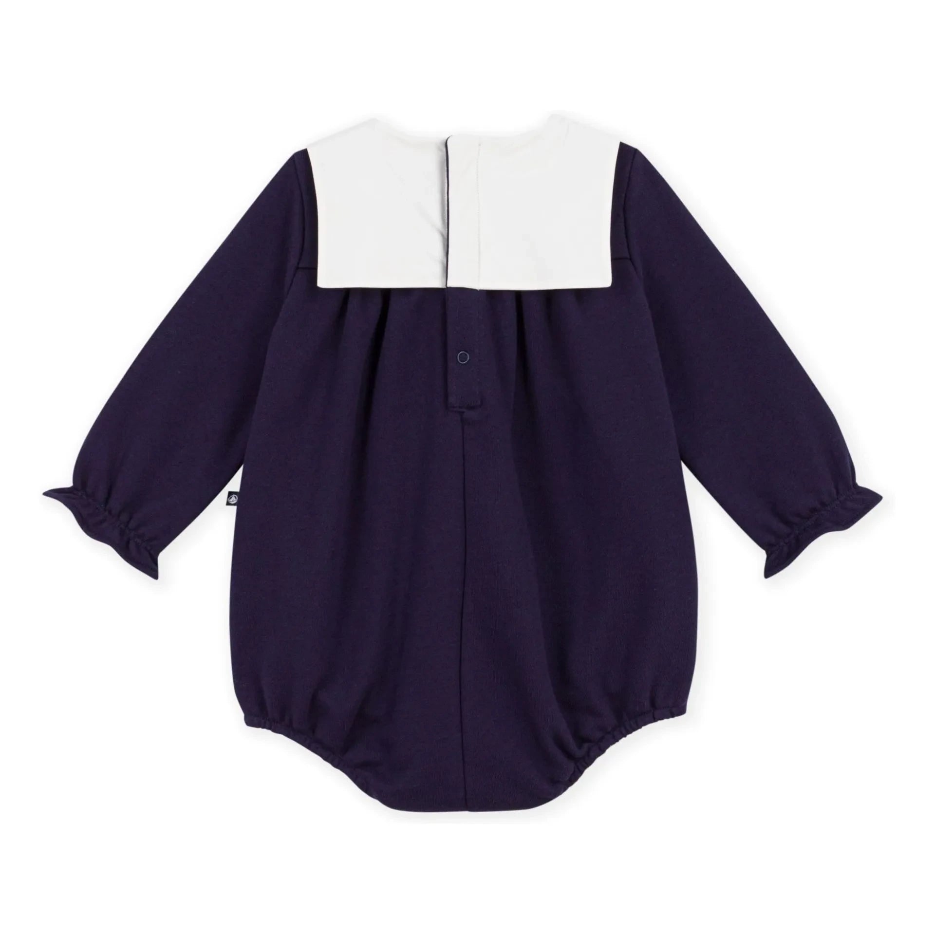 Petit Bateau - Çıtçıt yaka organik pamuklu tulum | Gece mavisi