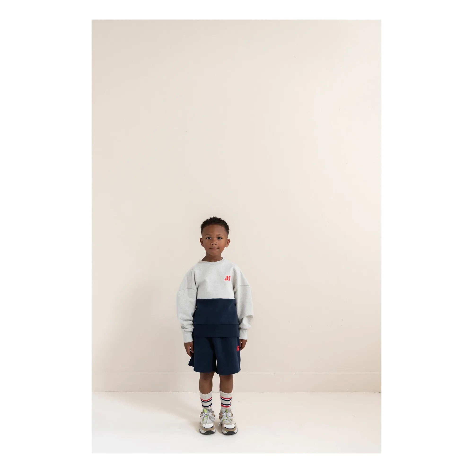 Jenest - Renk bloklu органik pamuklu sweatshirt | Açık gri