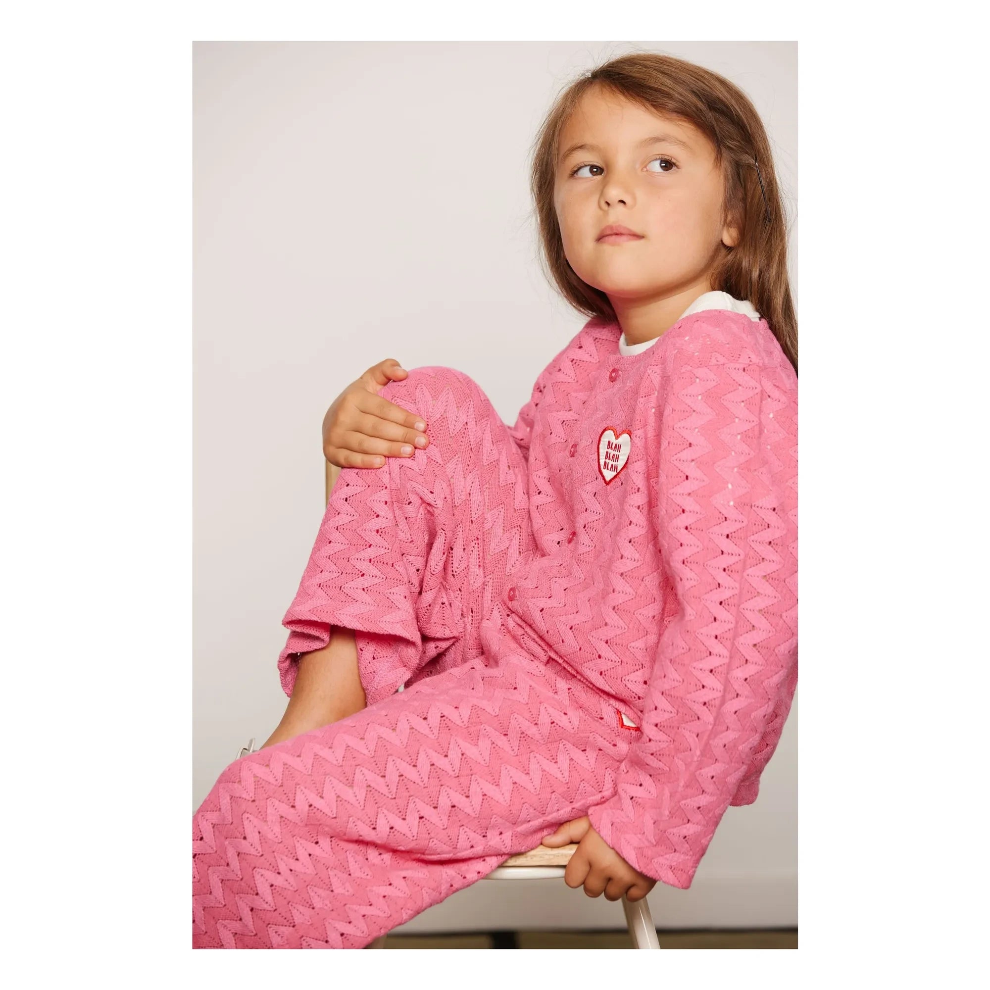 Mini Rodini - Organik pamuk dantel hırka | Pembe