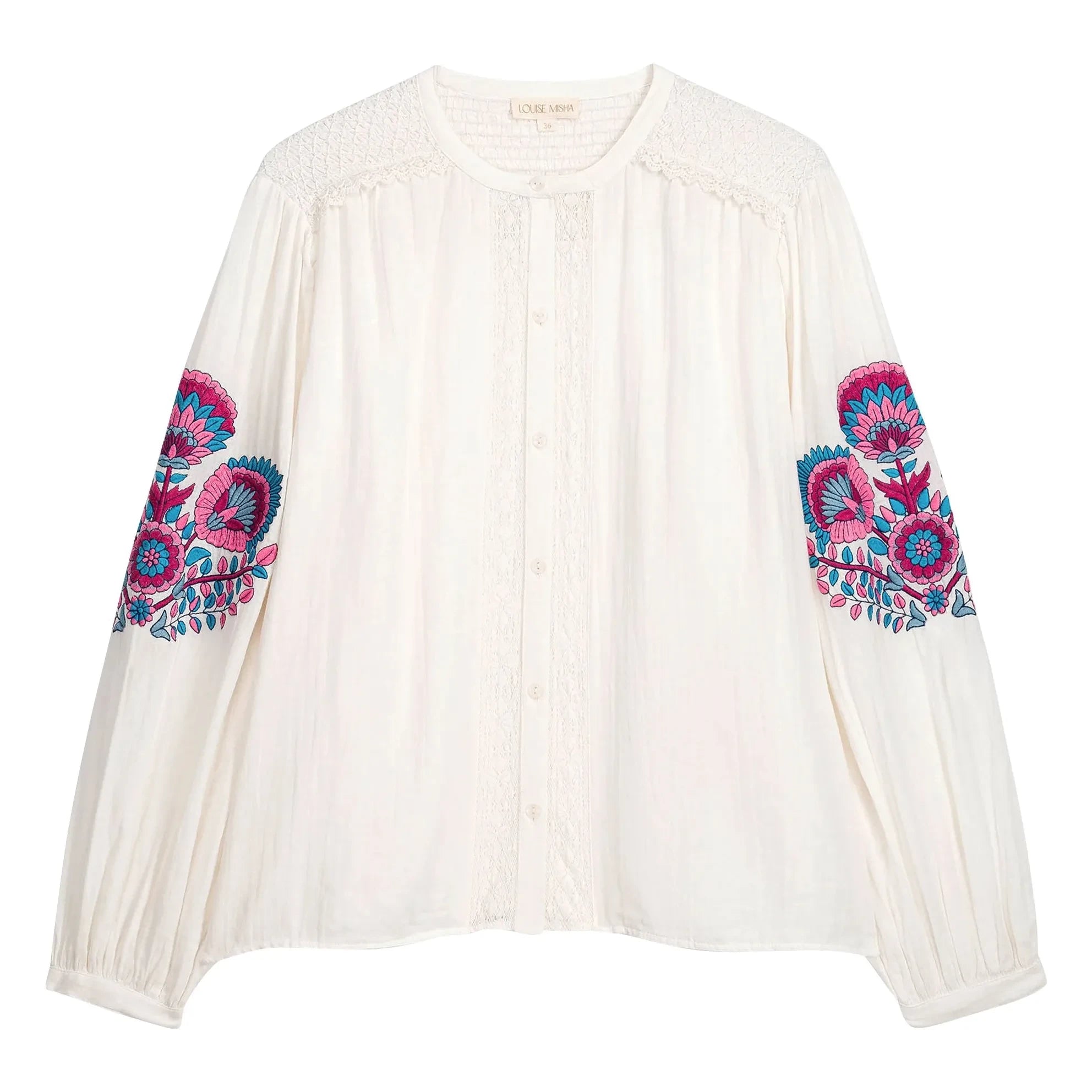 Louise Misha - Jeanne organik pamuk bluz | Beyaz