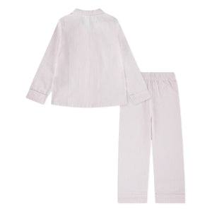 Ralph Lauren - Çizgili Logolu Gömlek ve Pantolon Pijama | Pembe