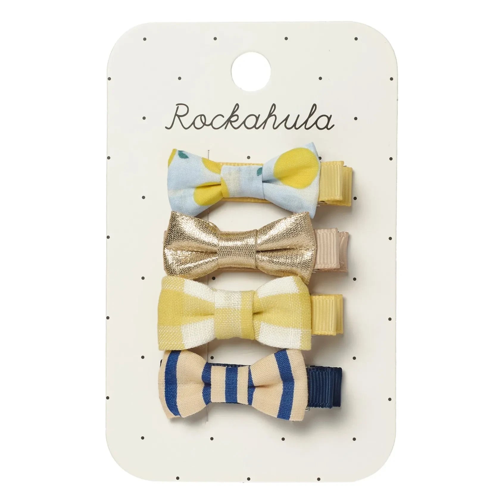 Rockahula Kids - 4’lü Limon fiyonk saç tokası seti | Sarı