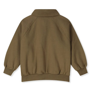 Gray Label - Organik pamuk polo yaka sweatshirt | Kahverengi