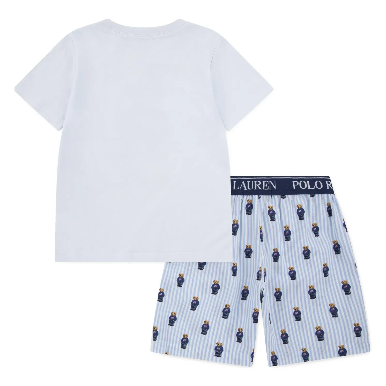 Ralph Lauren - Teddy Bear Tişört ve Şort Pijama | Beyaz