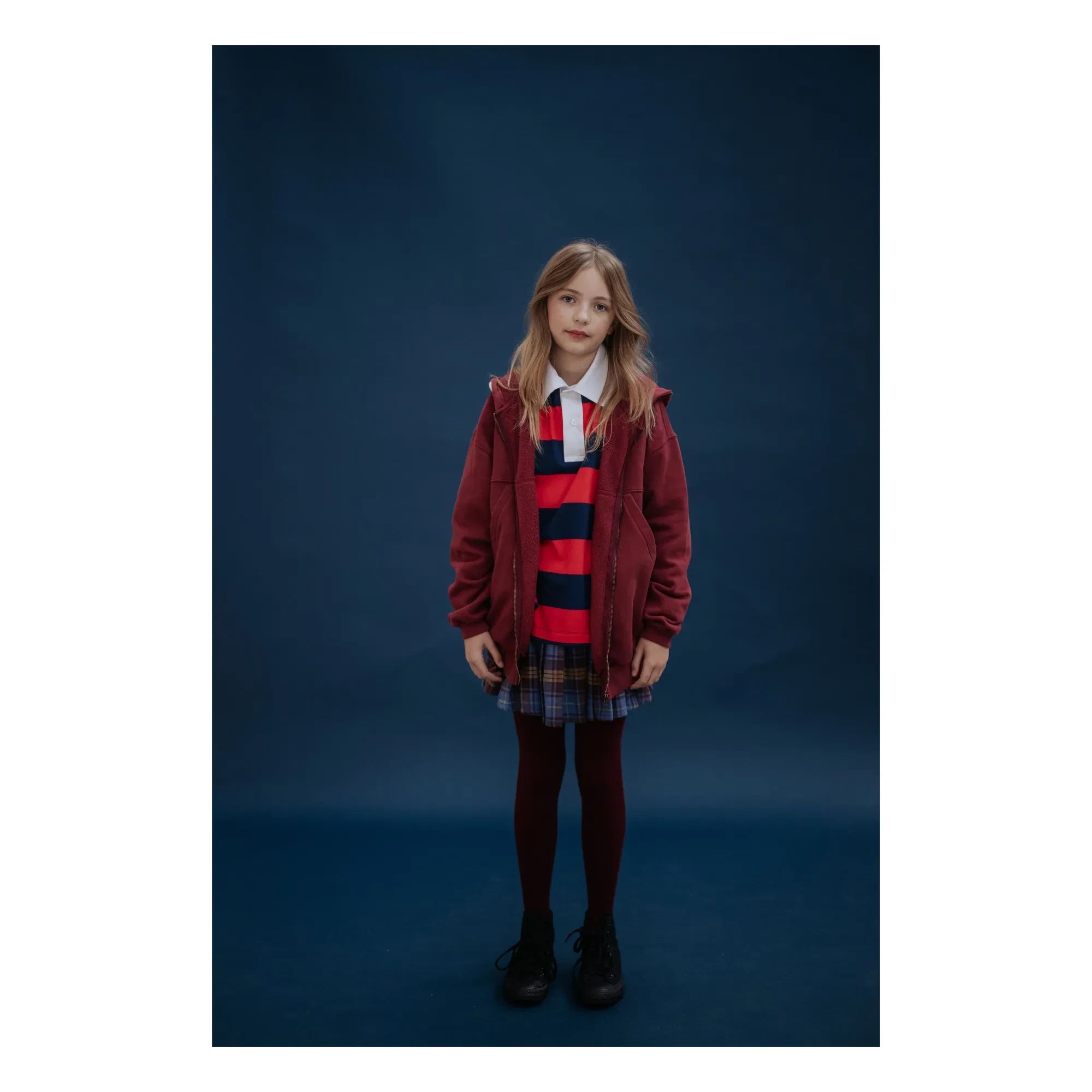 Repose AMS - Organik pamuk fermuarlı sweatshirt | Bordo