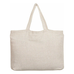 Haomy - Piana II ekose tote çanta | Keten