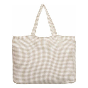 Haomy - Piana II ekose tote çanta | Keten