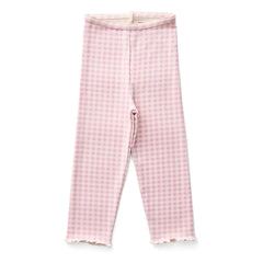 Soor Ploom - Pembe Gingham Organik Pamuk Capri Tayt