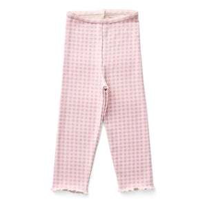 Soor Ploom - Pembe Gingham Organik Pamuk Capri Tayt