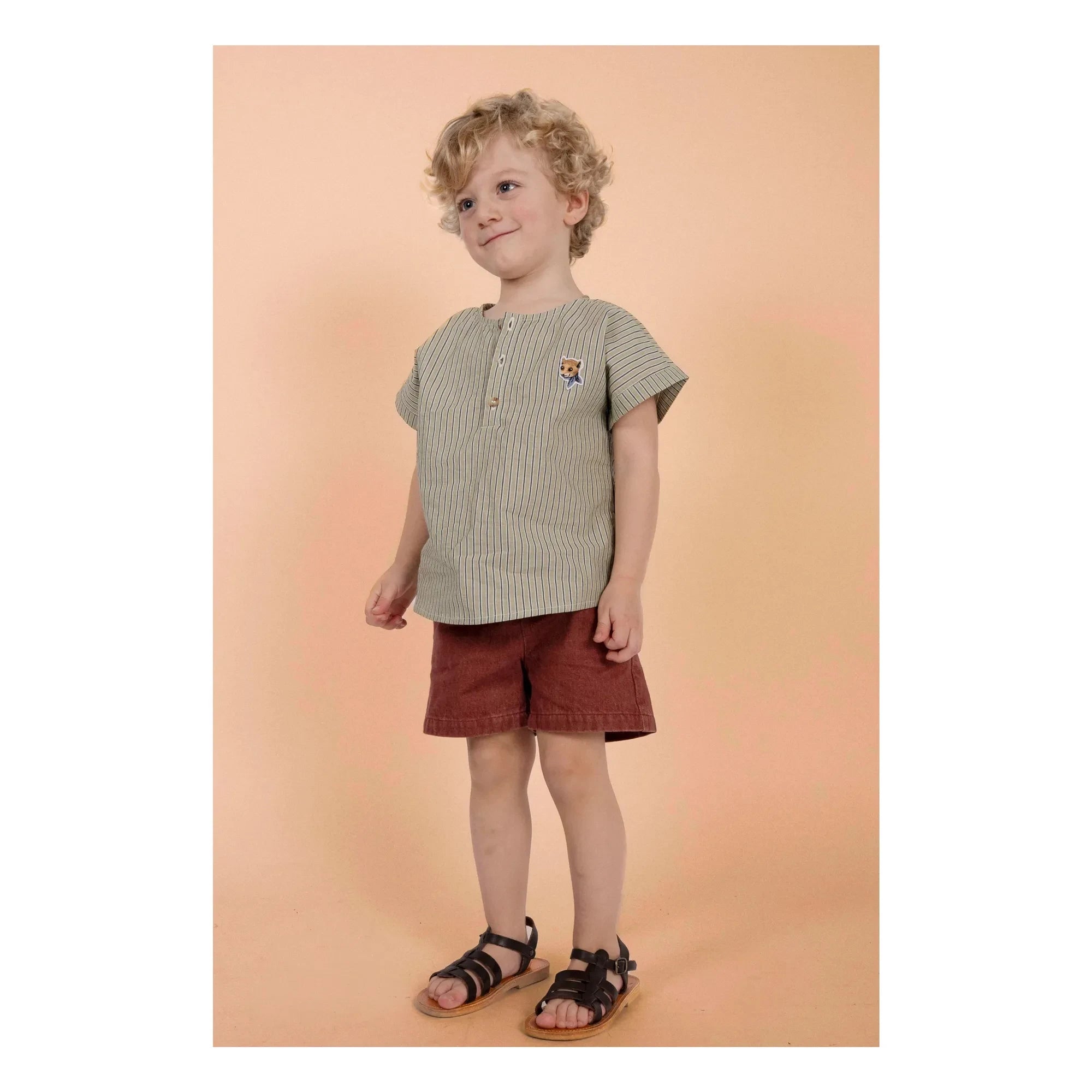 Loir - Kurta Bel Detaylı Bluz Organik Keten | Yeşil