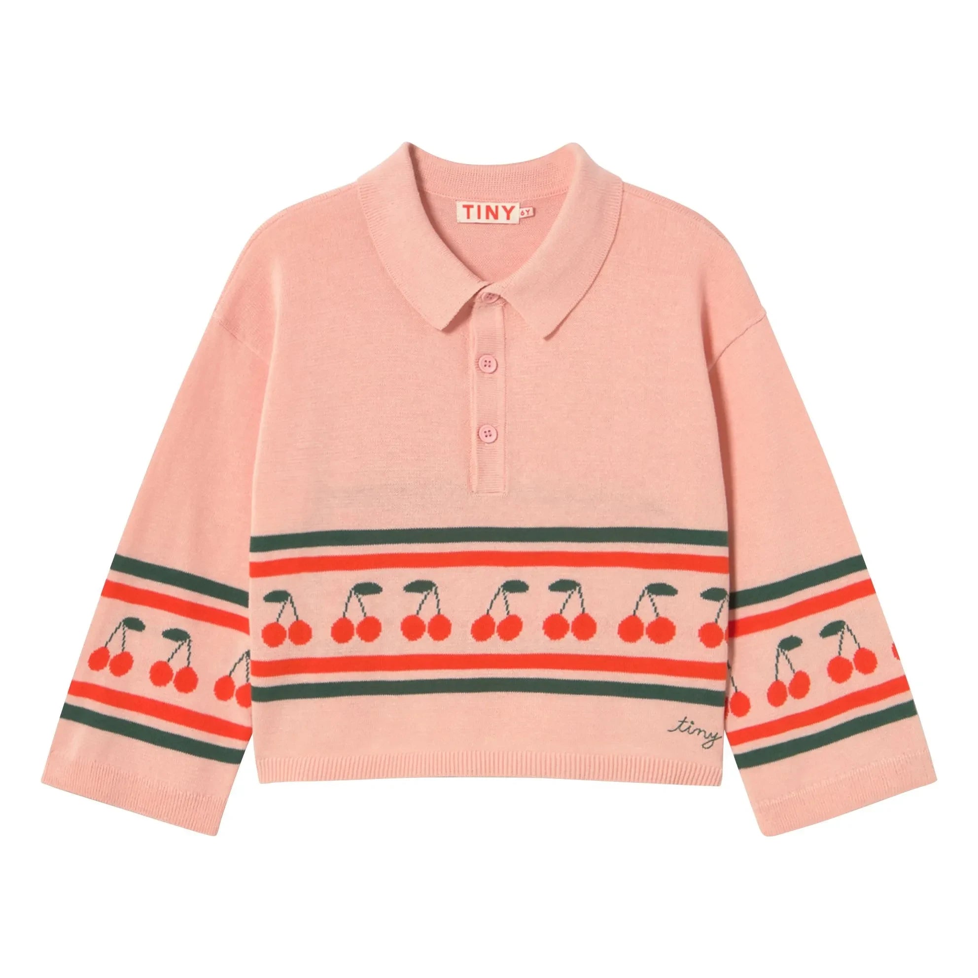 Tinycottons - Polo Kiraz Örgü | Pembe