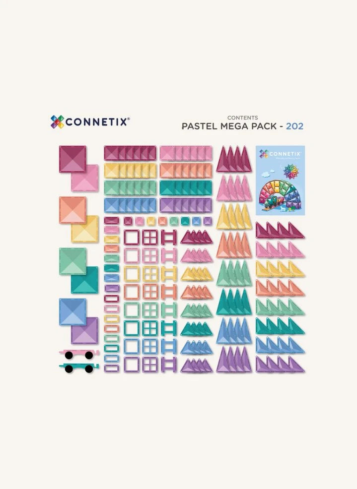 Connetix - باقة ميجا - 202 قطعة | باستيل