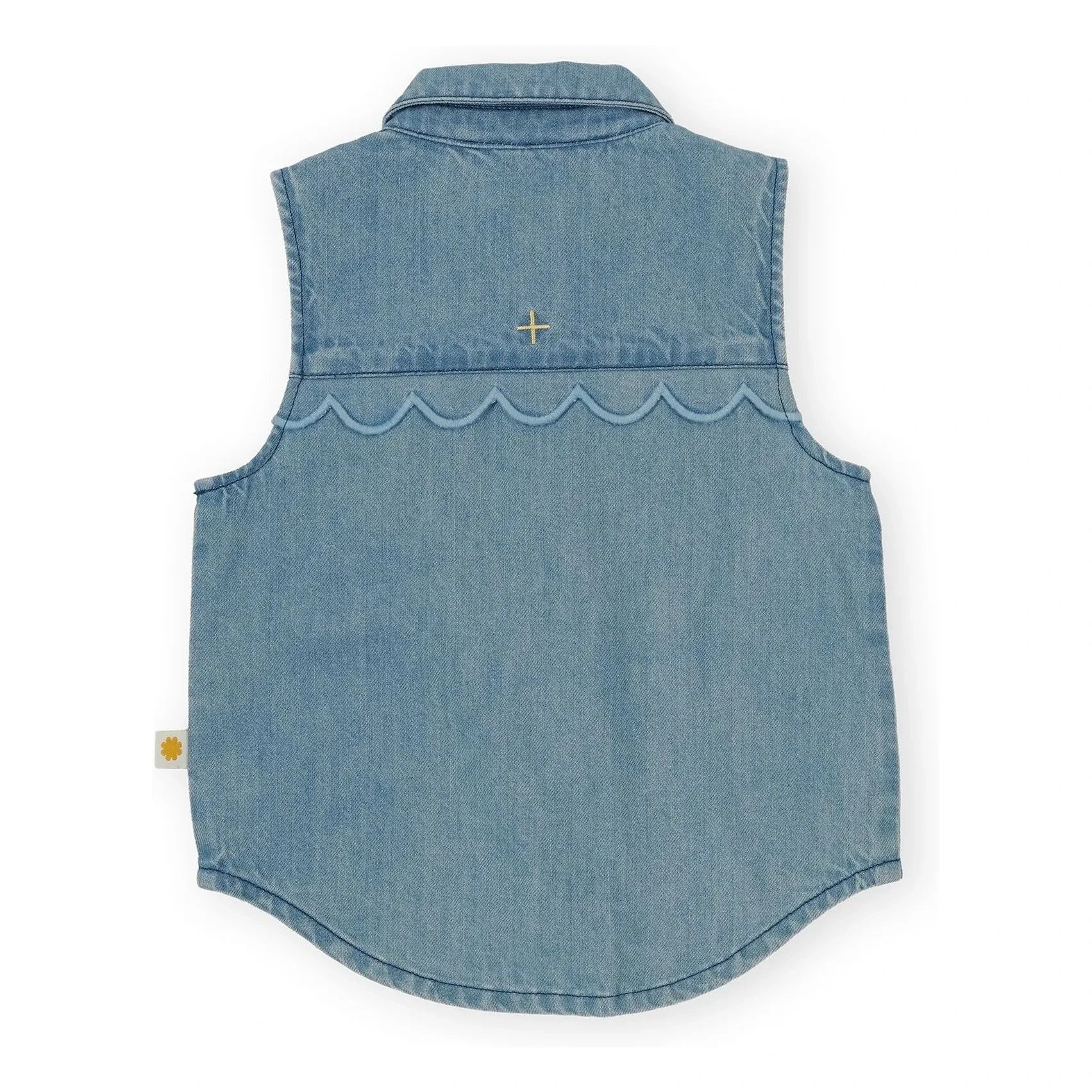 Goldie + Ace - Kolsuz Chambray Yelek | Mavi