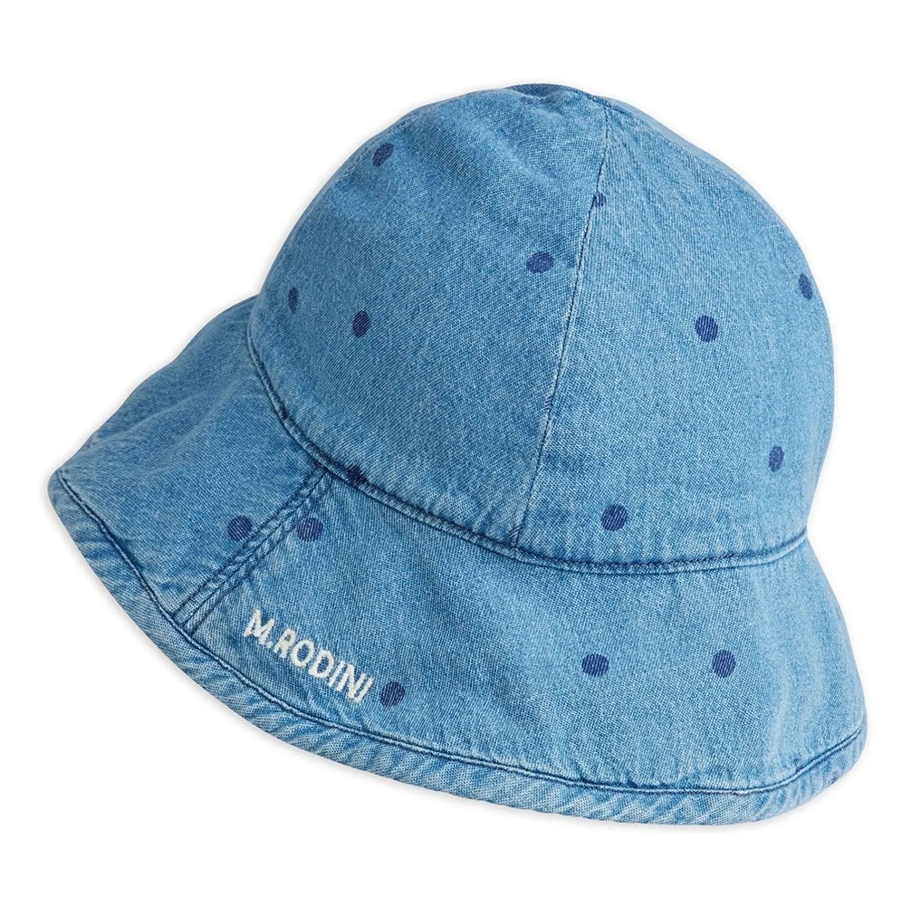 Mini Rodini - Organik Pamuklu Noktalı Denim Şapka | Mavi