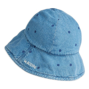 Mini Rodini - Organik Pamuklu Noktalı Denim Şapka | Mavi